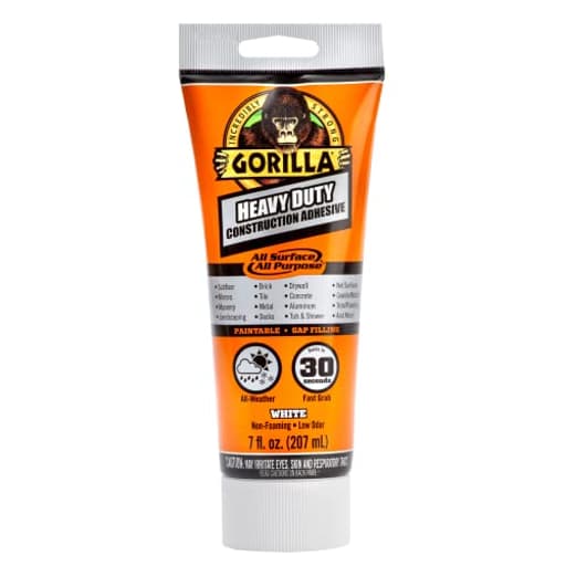 Heavy Duty Construction Adhesive, White Glue, 7 Ounce Squeeze Tube (Pack of 1) - Gap Filling and Waterproof
