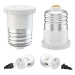 2 Pack, Light Socket to Plug Adapter, Convert Light Bulb Socket to Outlet Adapter (White).