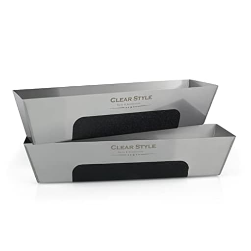 Stainless Steel Mud Pan 14-Inch – 2 Pack | Heavy Duty Drywall Tool with Anti-Slip Grip, Easy Clean, Rust Resistant, Taping & Joint Compound Pan for Contractors and DIY