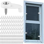 60 Pcs Storm Window Clips with Screws Screen Clips Storm Windows Screen Door Hardware for Fixing Window Screen Door Mirror with Screws