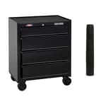 Tool Chest With Drawer Liner Roll, 26-Inch, Rolling, 4 Drawer, Black
