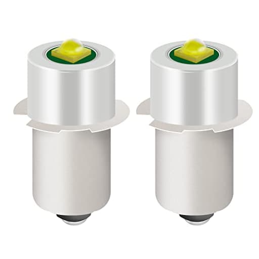 2 Pack LED Flashlight Replacement Bulb with 18V 12V 19.2V 6-24 Volt and 3W 247LM and PR2 P13.5S LED Conversion Kit Compatible Ryobi Milwaukee Craftsman Lamp Torch Lantern Work Light