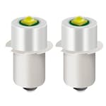 2 Pack LED Flashlight Replacement Bulb with 18V 12V 19.2V 6-24 Volt and 3W 247LM and PR2 P13.5S LED Conversion Kit Compatible Ryobi Milwaukee Craftsman Lamp Torch Lantern Work Light