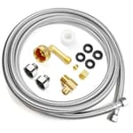 Dishwasher Installation Kit 10 FT,Premium Stainless Steel Braided Dishwasher Hose kit,Leak-Free Hose,Easy Setup,dishwasher water supply line,3/8" Comp x 3/8" Elbow & All Fittings Included