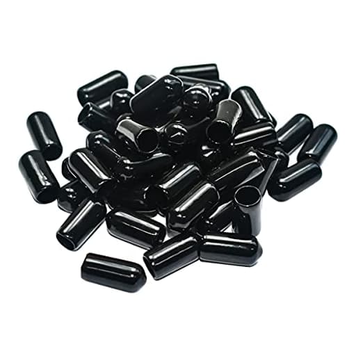 50pcs Vinyl Flexible End Caps, Rubber End Caps, Black Bolt Screw Thread Protector Safety Cover