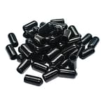 50pcs Vinyl Flexible End Caps, Rubber End Caps, Black Bolt Screw Thread Protector Safety Cover
