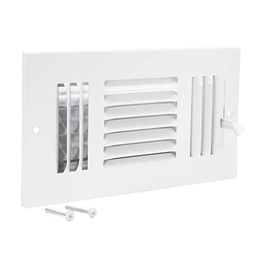 8 x 4 Inch Three-Way Ventilation Steel Sidewall/Ceiling Register, Steel Duct Opening, 61658