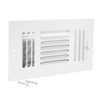 8 x 4 Inch Three-Way Ventilation Steel Sidewall/Ceiling Register, Steel Duct Opening, 61658