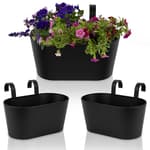 Beautiful Hanging Flower Pots for Outside Railing Or Fence - Stylish Set of 3 Outdoor Planters for Any Balcony, Porch or Deck - Window Planter Boxes are Perfect for Your Flowers