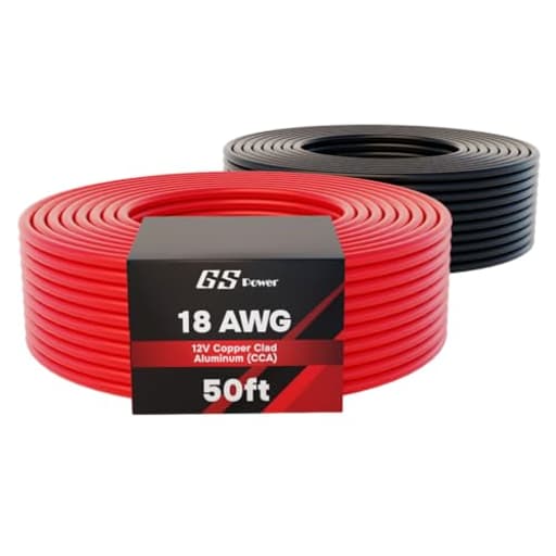 100ft CCA 18 Gauge Wire Automotive, 50ft Spool-Red/Black, 18 AWG 12v, Speaker Electrical Wire Low Voltage Primary for Car Stereo Audio Trailer Harness Hookup Wiring LED Light DIY
