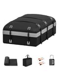 Car Rooftop Cargo Carrier Bag, 30 Cubic Feet Soft-Shell Luggage Bag Waterproof Car Roof, Include Reinforced Straps, Door Hooks, Anti-Slip Mat, Luggage Lock