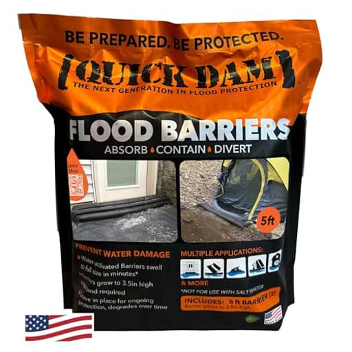 QD65-2 5' Barrier Water Flood Dam Bags, 2 Pack, Black