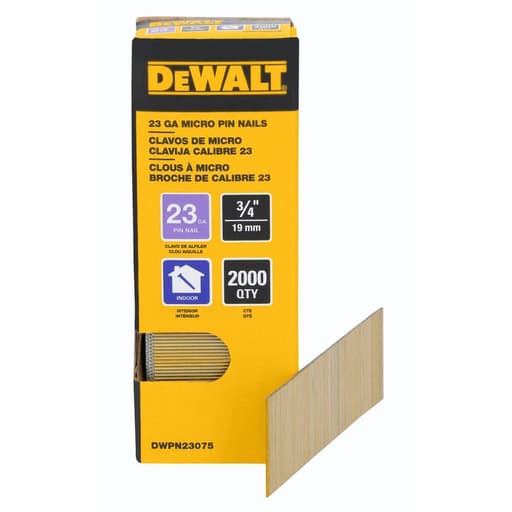 Pin Nail, Chisel Point, 1-1/2 in, 23 GA, 2000 pk