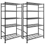 Storage Racks - 2 Pack, 5-Tier Freestanding Steel Shelving Units with Reinforced Frame, Adjustable Garage Organization Shelves for Warehouse, Basement, Workshop, 33.5" x 12.6" x 72", Black