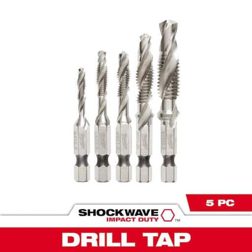 SHOCKWAVE 5PC Metric Impact Drill Tap Set