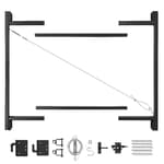 Full Frame Gate Fence Kit, Fits 36-60" Openings & Up to 5-6', Black - Heavy-Duty Outdoor Reinforcement & Accessories for Gates and Fences