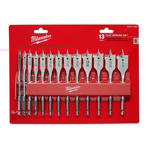 13 Piece Flat Boring Bit Set