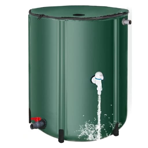 50 Gallon Collapsible Rain Barrel, Foldable Outdoor Water Tank with Faucet, with Filter and Spigot, for Garden Irrigation Water Storage