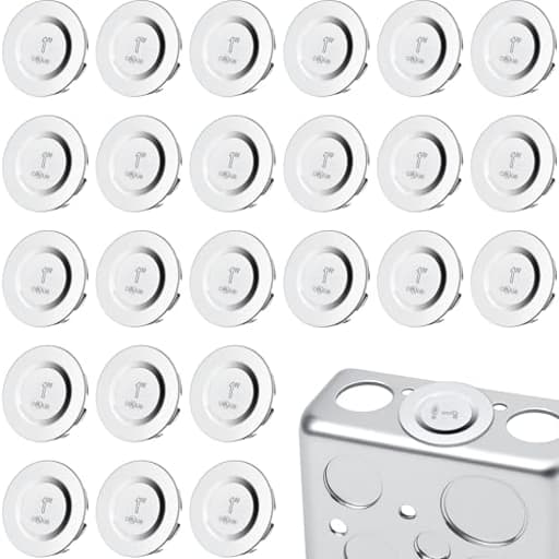 24 Pcs 1 inch Knockout Seal Electrical Box Knockout Plugs Removable Seals for Conduit Pipe Assorted Sizes to Fit Unused Electrical Box Openings