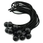 24pcs 12 Inches (30cm) Ball Bungee Cords Black Elastic String Canopy Tarp Tie Down Straps Tent Fix Rope