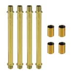 4 Sets Straight Pipe Lamp Stem Kit with Connector M10 Gold Lamp Rod Hardware Light Fixture Parts Replacement, 4.72" Long