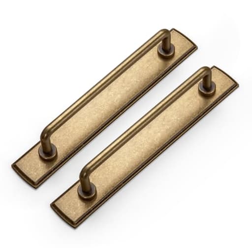 2 Pack 5'' Center to Center Antique Brass Cabinet Bar Pulls with Backplate Vintage Drawer Handles Closet Classic Retro Home Kitchen Improvement Hardware