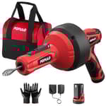 12V Cordless Electric Drain Auger, Auto Feed Plumbing Snake Clog Remover for Unclog Sink Drain 3/4"-2" Pipe, Snake Hair Drain Clog Remover Cleaner Tools for Shower, Bathtub, Kitchen, Sink