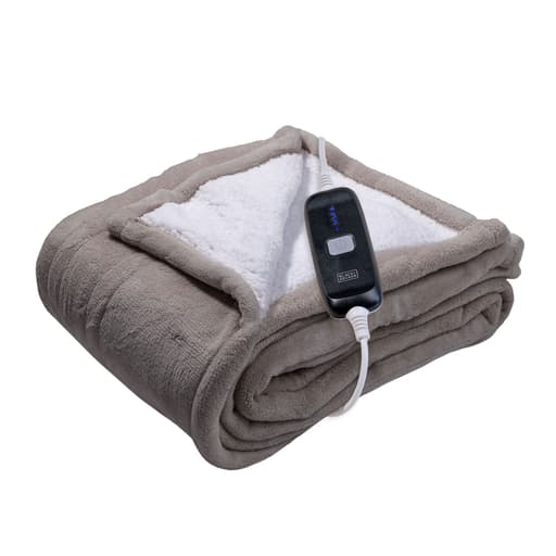 Heated throw blanket (faux shearling, 50 x 60 in)