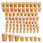 80-Piece Mini Cork Stoppers - Assorted Sizes (8) - Teal & Grey - Versatile Bottle Corks & Plugs for Salt & Pepper Shakers, Wine Bottles & Crafts