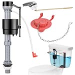 Universal Toilet Flusher Replacement Kit, Water-Saving & Height Adjustable Fill Valve, 2-Inch Flapper, Toilet Handle Lever, Quiet & Anti-Siphon Toilet Repair Kit Inside Tank