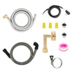 Universal Dishwasher Installation Kit,6 Ft Stainless Steel Dishwasher Hose,Burst Proof Water Supply Line with 3/8" Compression Connections,With a 6 feet drain hose and a clamp, one set