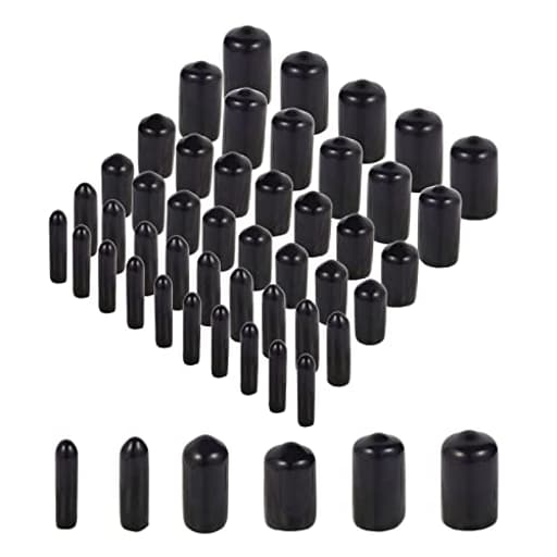 Rubber End Caps - 60pcs Flexible Screw Thread Protector Covers Rubber Bolt Covers Caps for Metal Tube Rod in 6 Sizes 2mm,3mm,6.5mm,8mm,10mm,12mm