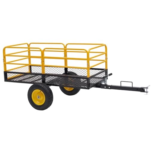 Heavy Duty Garden Utility Trailer, 1500 Lbs 20 Cu.Ft ATV UTV Trailer Tow Behind Dump Cart with Removable Sides and Convenient Handle, Yard Lawn Mower Cart for Tractor