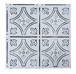 Tin Wall Tiles Nail-Up Ceiling Tiles Stair Riser Kitchen Backsplash - Antique White 12x12 inch Sample