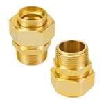 CSST Male NPT Fitting Kit Brass Natural Gas Quick Connect Adapter 3/4'' Grill Propane Conversion Connector 2 Pack