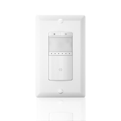Motion Sensor Dimmer Light Switch, in-Wall Electronic Dimmer with PIR Infrared Motion Activated, Occupancy & Vacancy Modes, Single Pole for CFL/LED Bulb, Wall Plate Included, White