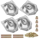 4 Pack Leg Mounting Plates, Furniture Leg Attachment Plates, 12 Degree Angled Metal Table Leg Mounting Hardware, Furniture Leg Mounting Brackets Industrial Strength T-Plate