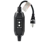 G1215CM G20CMR Patented Auto-Monitoring GFCI Replacement Plug Inline Assembly, Manual Reset 15 Amp Grounded 3 Wires 3-Prongs for Power Tools, Lawn Equipment etc, UL Listed, 1 Pack, Black