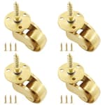 4 Pcs Universal Stem Casters Brass Castor Heavy Duty 360 Degree Rotation Swivel Wheels Hardware Movable for Furniture Trunk Box Sofa Trolley Chairs Cabinet Bed