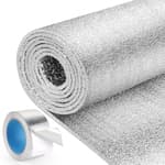 Window Insulation for Winter, Reflective Insulation Roll 48 in X 10 Feet, Double-Sided Aluminum Foam Core Radiant Barrier Kit with Tape for RV Windows Garage Door