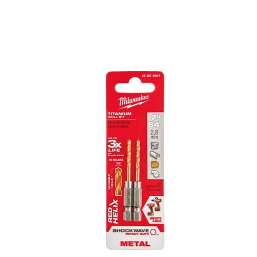 SHOCKWAVE RED HELIX Titanium Drill Bit