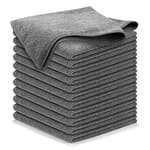 Microfiber Cleaning Cloth Grey - 12 Pcs (12.5"x12.5") - High Performance - 1200 Washes, Ultra Absorbent Microfiber Towel Weave Grime & Liquid for Streak-Free Mirror Shine - Car Washing Cloth