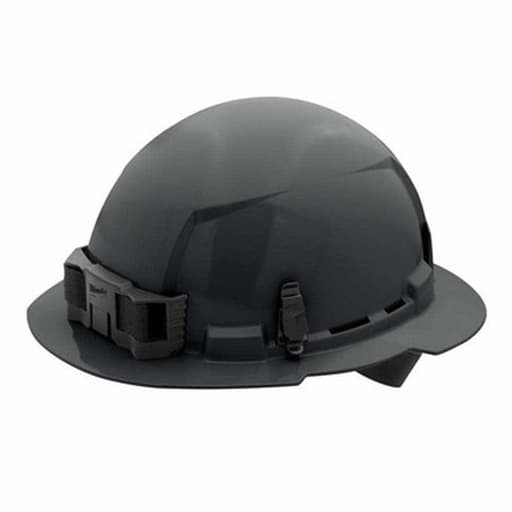 Gray Full Brim Hard Hat with 4pt Ratcheting Suspension
