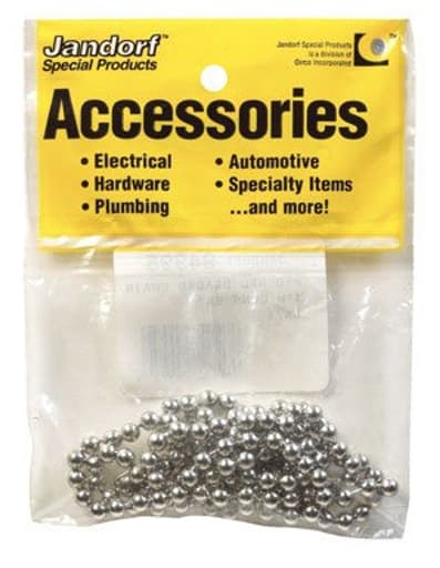 Specialty Hardware 94995 Number-10 Brass Beaded Chain with Connector, Nickel Plated, 3-Feet