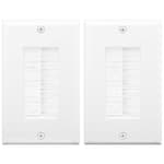 Brush Wall Plate Cable Pass Through, Single Gang Decorator Wall Cover for Low Voltage Cables, In-Wall Cable Management for Wall Mount TV, White