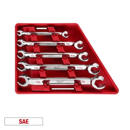 5pc Double End Flare Nut Wrench Set - SAE