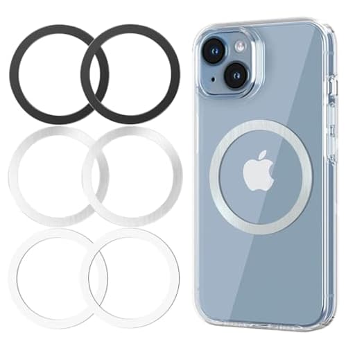 Metal Rings 6PCS,Ultra-Thin(0.4mm)for MagSafe Sticker/Magnetic Adapter/Phone Cases/Wireless charger,Compatible with iPhone 17/Air/16/15/14/13,Galaxy S24/S23/S22/Kindle,For Mag Safe Accessories
