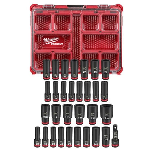 SHOCKWAVE Impact Duty Socket Set 1/2” Dr 31PC PACKOUT Set