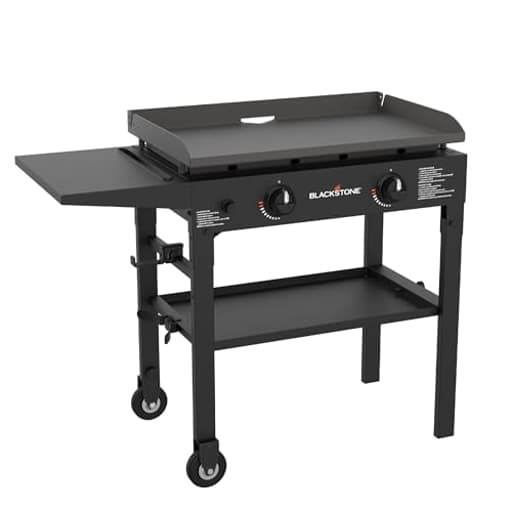 Flat Top Gas Grill Griddle 2 Burner Propane Fuelled Rear Grease Management System, 1517, Outdoor Griddle Station for Camping, 28 inch