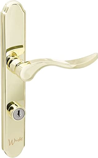 - Serenade Mortise Keyed Lever Mount Latch with Deadbolt for Screen and Storm Doors, Polished Brass